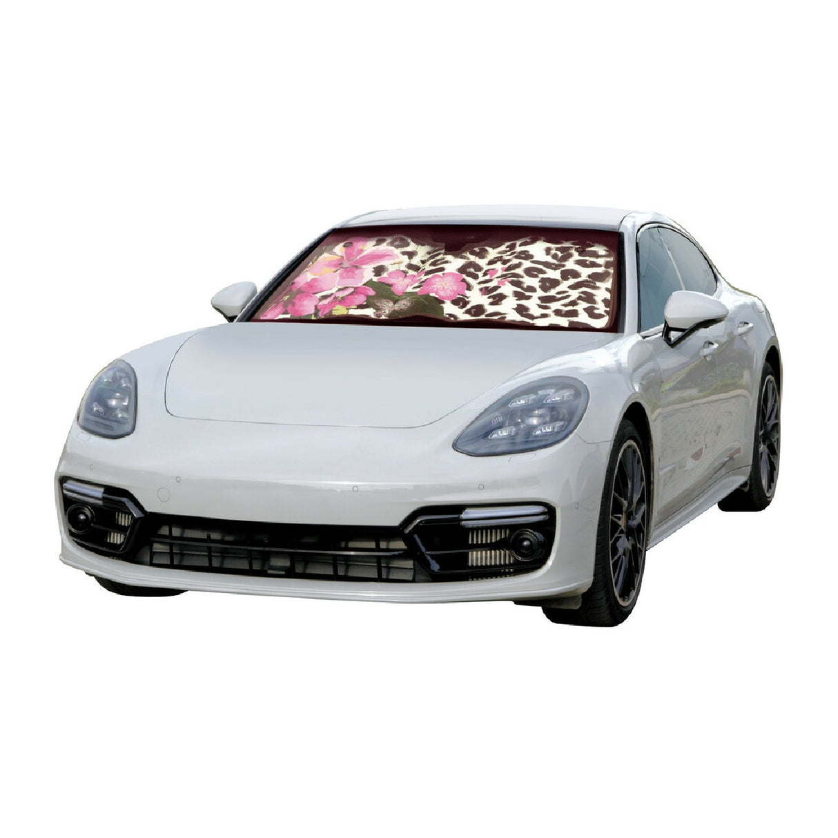 Windshield Heat Shield Lamp - 68x147 cm - Flower Leopard