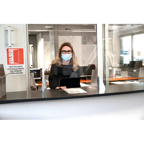 Schutzscheibe mit Schlitz für Theken und Schreibtische 660 x 560 mm