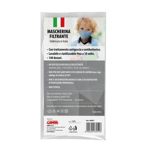 Lampa Mascherina filtrante lavabile per bambini - Blu - 140 Den 66951