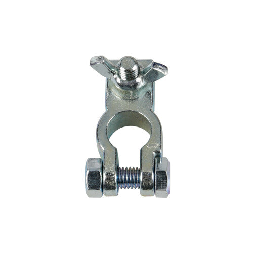 Lámpara de terminal de batería, galvanizada; fijación del cable al terminal con tuerca de mariposa - Polo negativo - Orificio para terminal de cable de 8 mm 69908