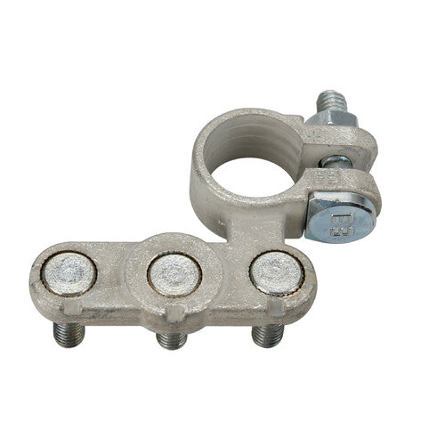 Lampa Morsetto batteria zincato; fissaggio cavo a capocorda su vite - foro capocorda 6/6/6 mm - Polo positivo 69909