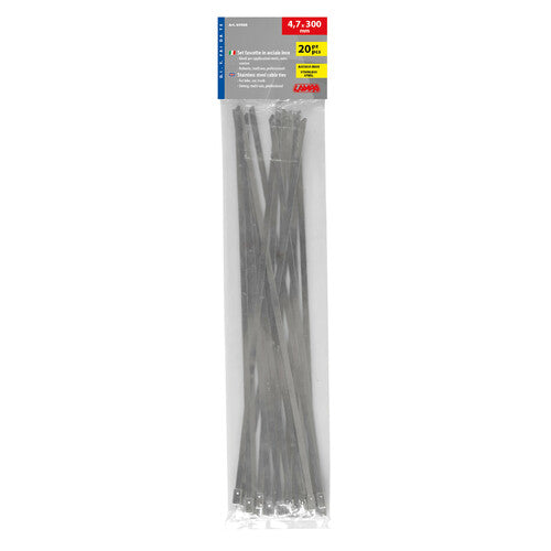 Lampa Fascette in acciaio inox, set 20 pz - 4,7x300 mm 69988