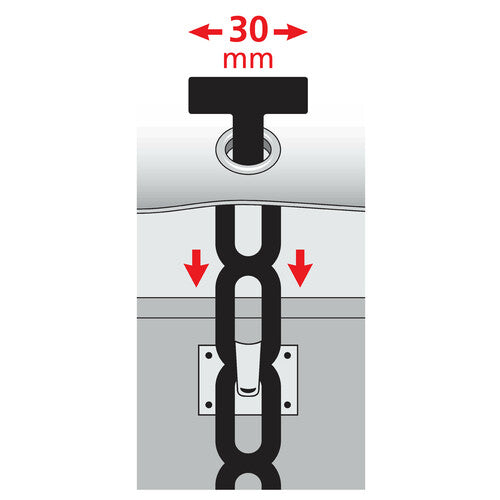 Lamp Set of 4 NBR rubber tie rods - 370x30 mm