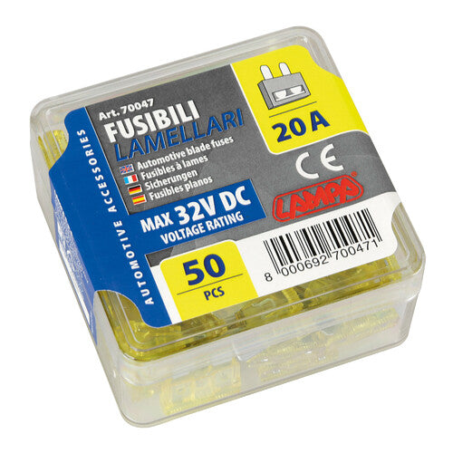 Pack of 50 blade fuses, 12/32V - 20A