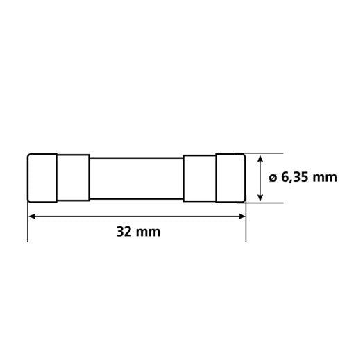 Juego de 10 fusibles de vidrio para lámpara, 12/32 V 70062