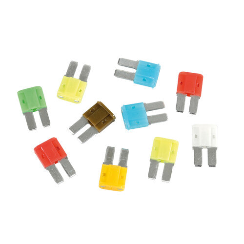 Lamp Set of 10 assorted Micro-Due blade fuses, 12/32V