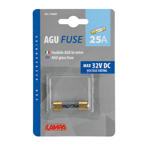 Lampa Fusibile AGU in vetro, 12/32V - 25A 70089