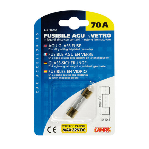 Lampa Fusibile AGU in vetro, 12/32V - 70A 70095