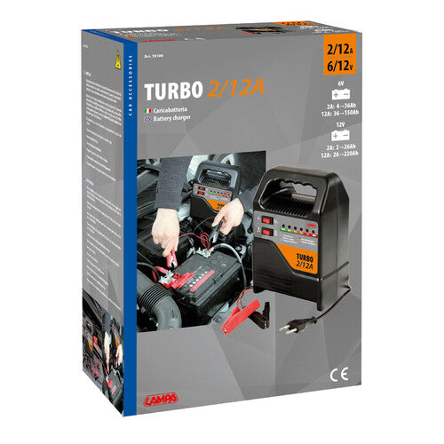 Lámpara Turbo 2/12 A, Cargador de Batería 6/12 V 70109