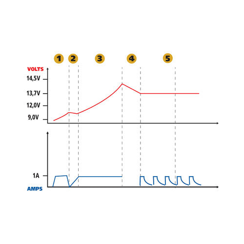 Amperomatic Trainer Lamp, Smart Battery Charger, 6/12V - 0.55/1A
