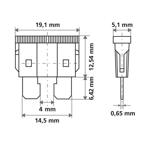 Lampa Smart Led, set 6 fusibili lamellari con spia a led, 12/32V - 10A 70183