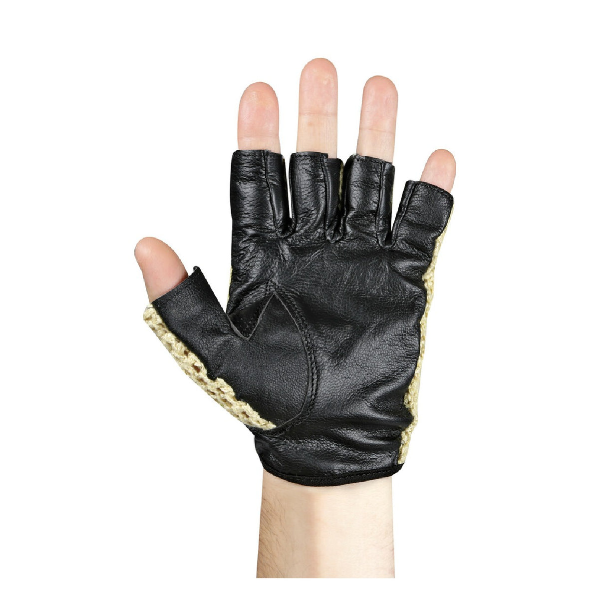 Pilot -1, guanti guida mezze dita - M - Nero