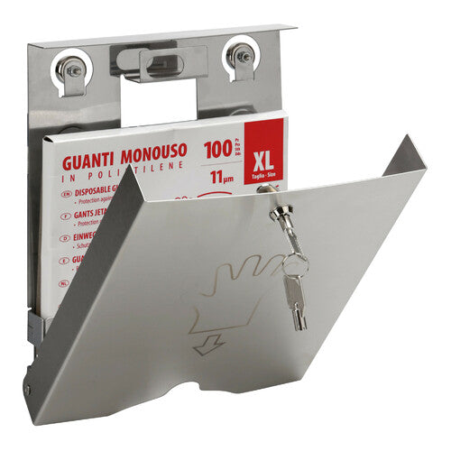 Lampa Dispenser in acciaio inox con serratura per guanti monouso 71414