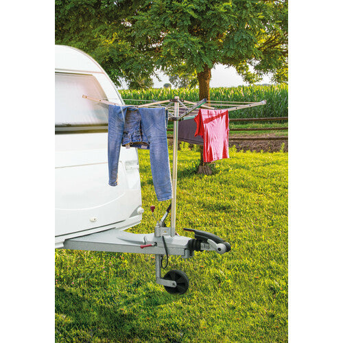 Bracket for attaching clotheslines or servo-driven satellite receivers