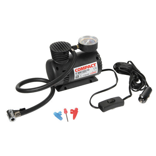 Lámpara compacta, compresor de 12 V con manómetro 72150
