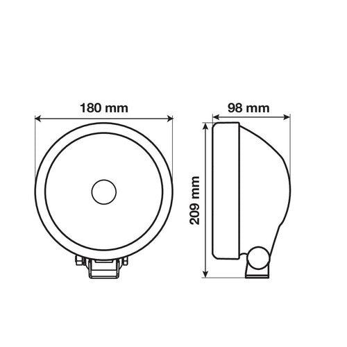 Pilot Saturn Halogen-Fahrscheinwerfer mit LED-Positionslicht – 180 mm