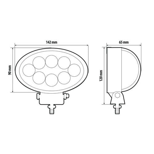 Lampa WL-4, faro ausiliario a 8 Led - 10/30V - Bianco 72312