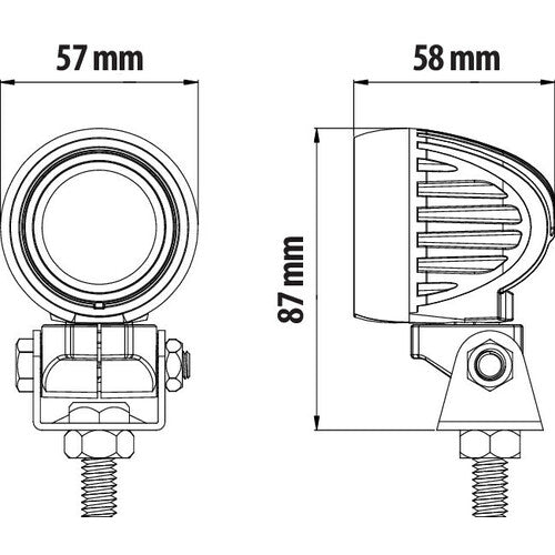 Luz auxiliar redonda Cyclops, 1 LED, 9/32 V, luz enfocada 72363