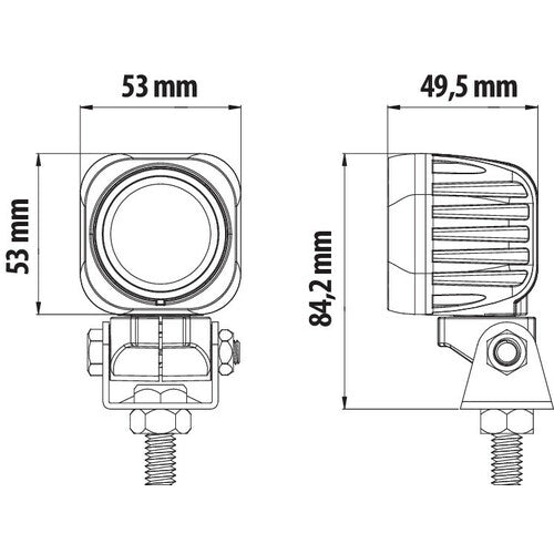 Lampa Cyclops-Square, faro ausiliario a 1 Led - 9/32V - Luce focalizzata 72364