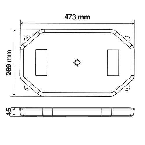 Lampa Barra lampeggiante arancio a 64 led, 10/30V - Base magnetica