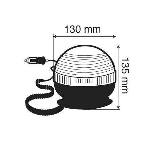 Lampa RH-4, Halogen-Warnleuchte mit Magnetfuß und Saugnapf, 12/24 V 73003