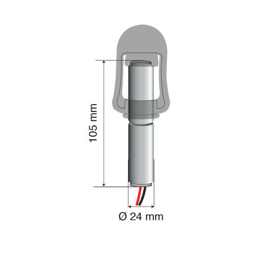 Lampa Fix-1, Perno con spinotto DIN per luce di segnalazione, attacco tubolare 73008