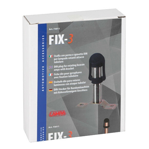 Fix-3 Staffa con perno e spinotto DIN per luce di segnalazione attacco tubolare 73011