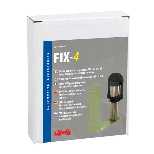 Fix-4 Staffa con perno e spinotto DIN per luce di segnalazione attacco tubolare 73012