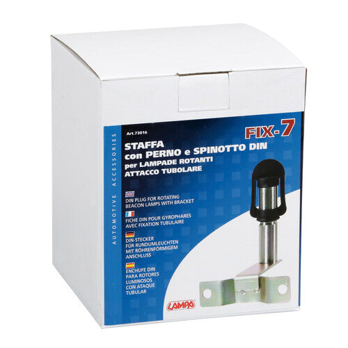 Fix-7 Staffa con perno e spinotto DIN per luce di segnalazione attacco tubolare 73016