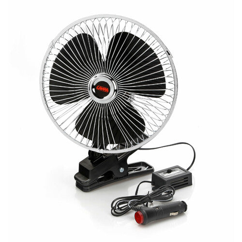 Chrome-Fan Lamp, 8" Fan - 12V