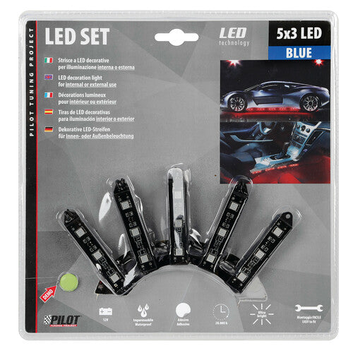 Pilot Hyper-Led Set 5x3, tiras LED decorativas - 12V - Azul