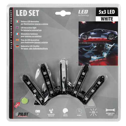 Pilot Hyper-Led Set 5x3, tiras LED decorativas - 12V - Blanco