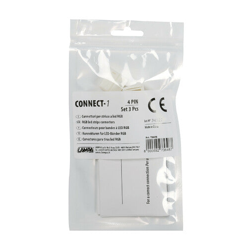 Lampa Connect-1, Verbinder für RGB-LED-Streifen, 3er-Set 73648