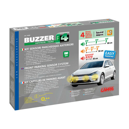 Lámpara zumbadora F4, kit de 4 sensores de aparcamiento delanteros, 12 V 74498