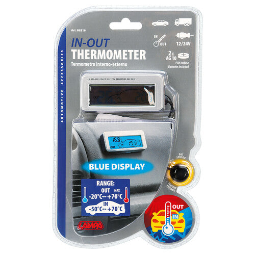 Indoor/Outdoor Thermometer Lamp - 12/24V