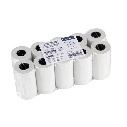 Rollos de papel térmico Lampa para termorregistradores de frigorÃficos, 10 unidades - 55 g/m - 57 mm x 12 m 89977