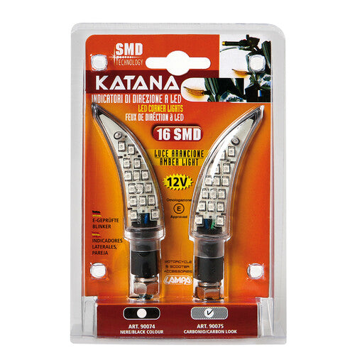 Lampa Katana, indicatori direzione a Led - 12V LED - Carbon