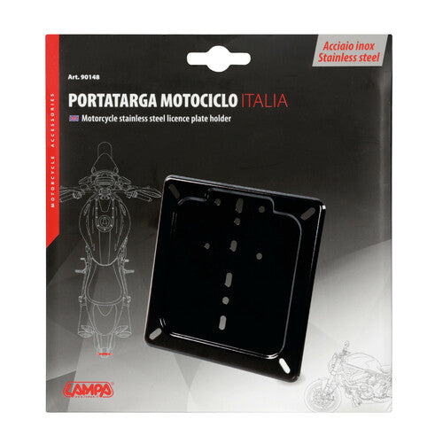 Lámpara de matrícula de acero inoxidable - Negra 90148