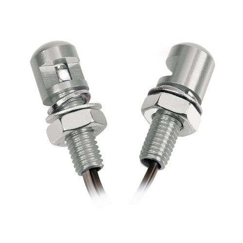 Lamp Set of 2 Screws with Blue LED Light - Aluminum