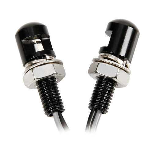 Lamp Set of 2 Screws with Blue LED Light - Black