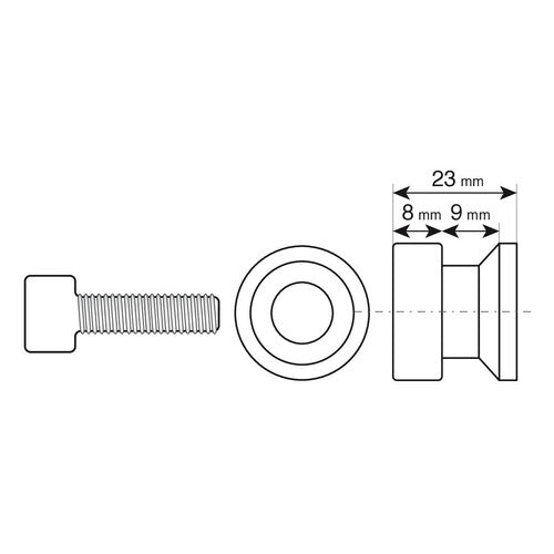 Par de soportes para trípode de lámpara - 8x1,25 mm - Aluminio 90331