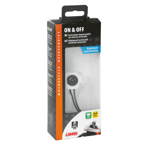 Lampa On & Off, interruttore impermeabile, 12V - Alluminio