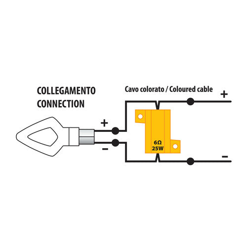 Lampa Resistenze pre-cablate con connettori rapidi, 2 pz - 12V - 6 OHM - 25 W