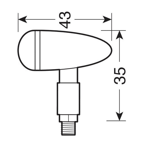 Lampa Drop, indicatori direzione a Led - Cromo