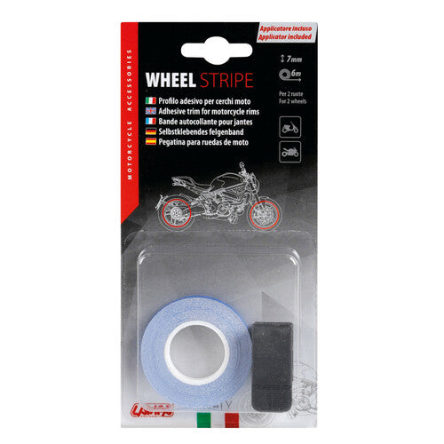Lampa Wheel Stripe Racing, profilo adesivo per cerchi ruota - Blu