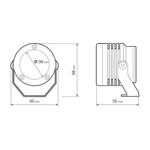 O-Lux Lamp, pair of LED auxiliary headlights, 12V - Blue