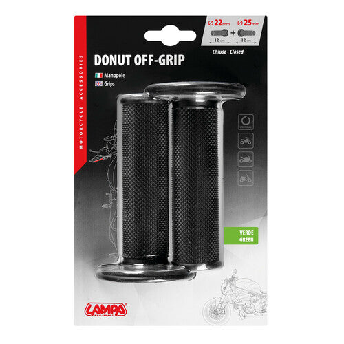 Lampa Donut Off-Road Grips, Universal Grips - Black - Green