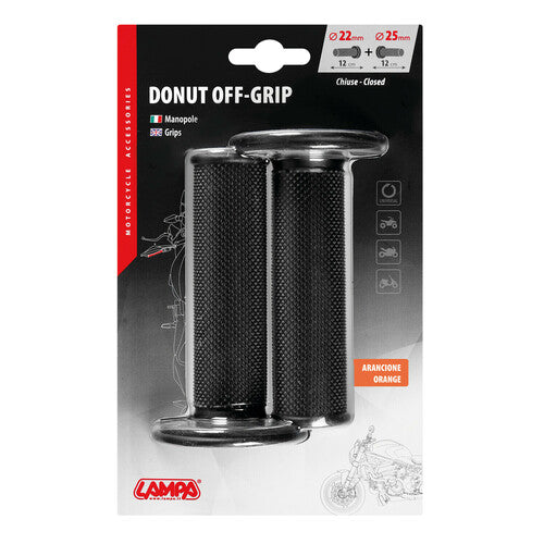 Lampa Donut Off-Road Grips, manopole universali - Nero - Arancione