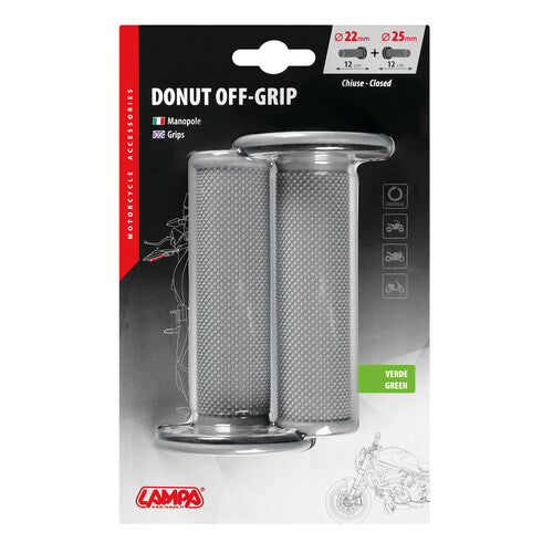 Lampa Donut Off-Road Grips, Universal Grips - Gray - Green
