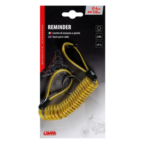 Reminder Lamp, Spiral Safety Cable - Yellow